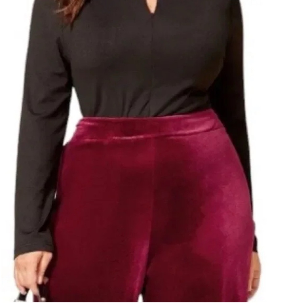 NWOT SHEIN Red Velvet Pants Plus Size - Sz 2X